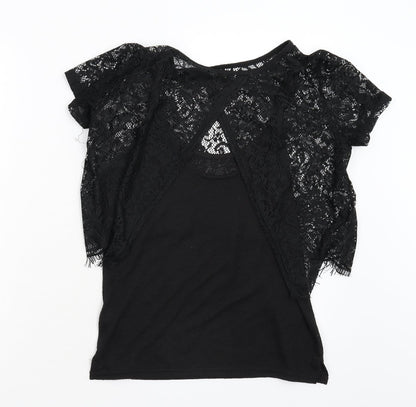 Miss Selfridge Womens Black   Basic T-Shirt Size 8