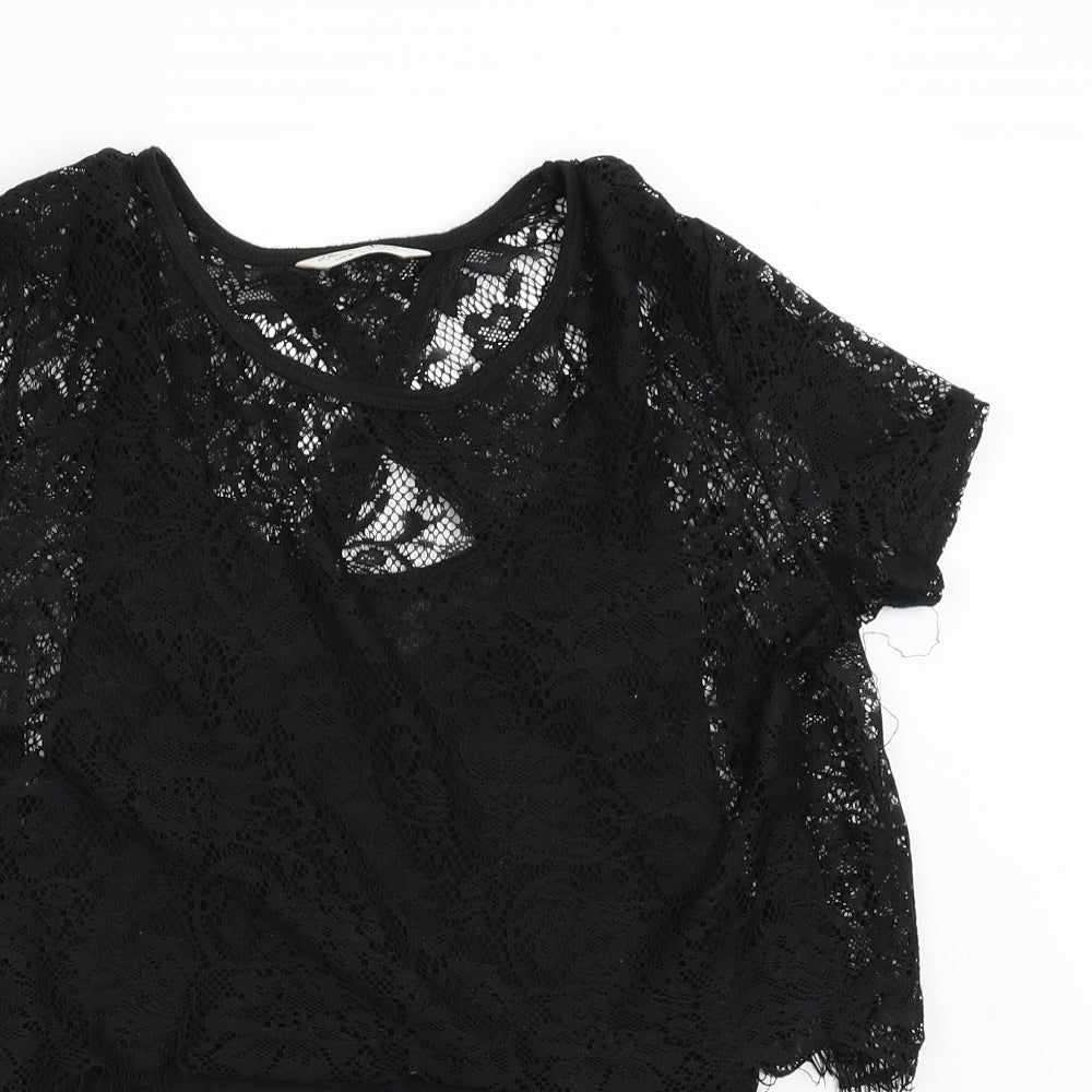 Miss Selfridge Womens Black   Basic T-Shirt Size 8