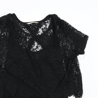 Miss Selfridge Womens Black   Basic T-Shirt Size 8