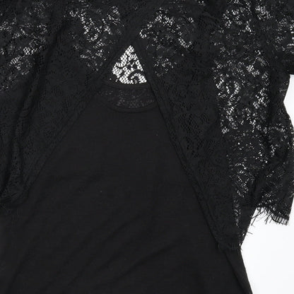 Miss Selfridge Womens Black   Basic T-Shirt Size 8