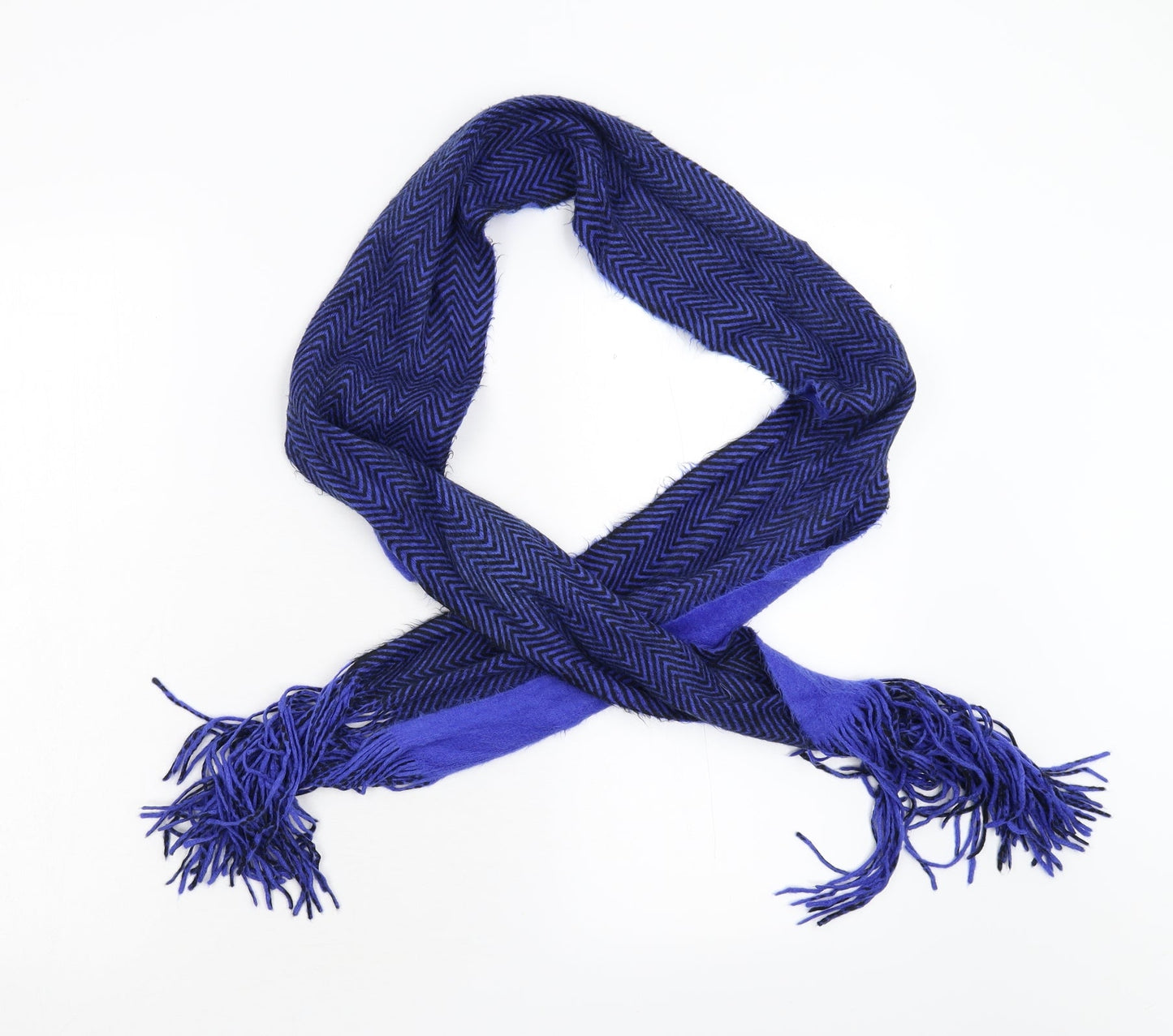 Preworn Unisex Blue Striped  Scarf  One Size