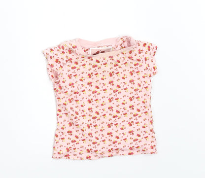 NEXT Girls Pink Floral  Basic T-Shirt Size 3-6 Months