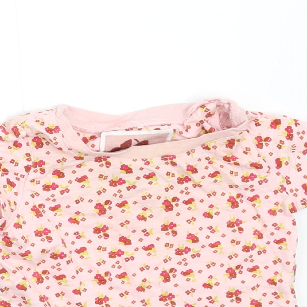 NEXT Girls Pink Floral  Basic T-Shirt Size 3-6 Months