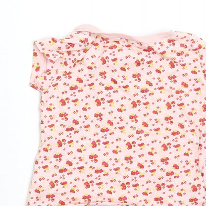 NEXT Girls Pink Floral  Basic T-Shirt Size 3-6 Months