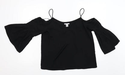 H&M Womens Black   Tunic Blouse Size 8