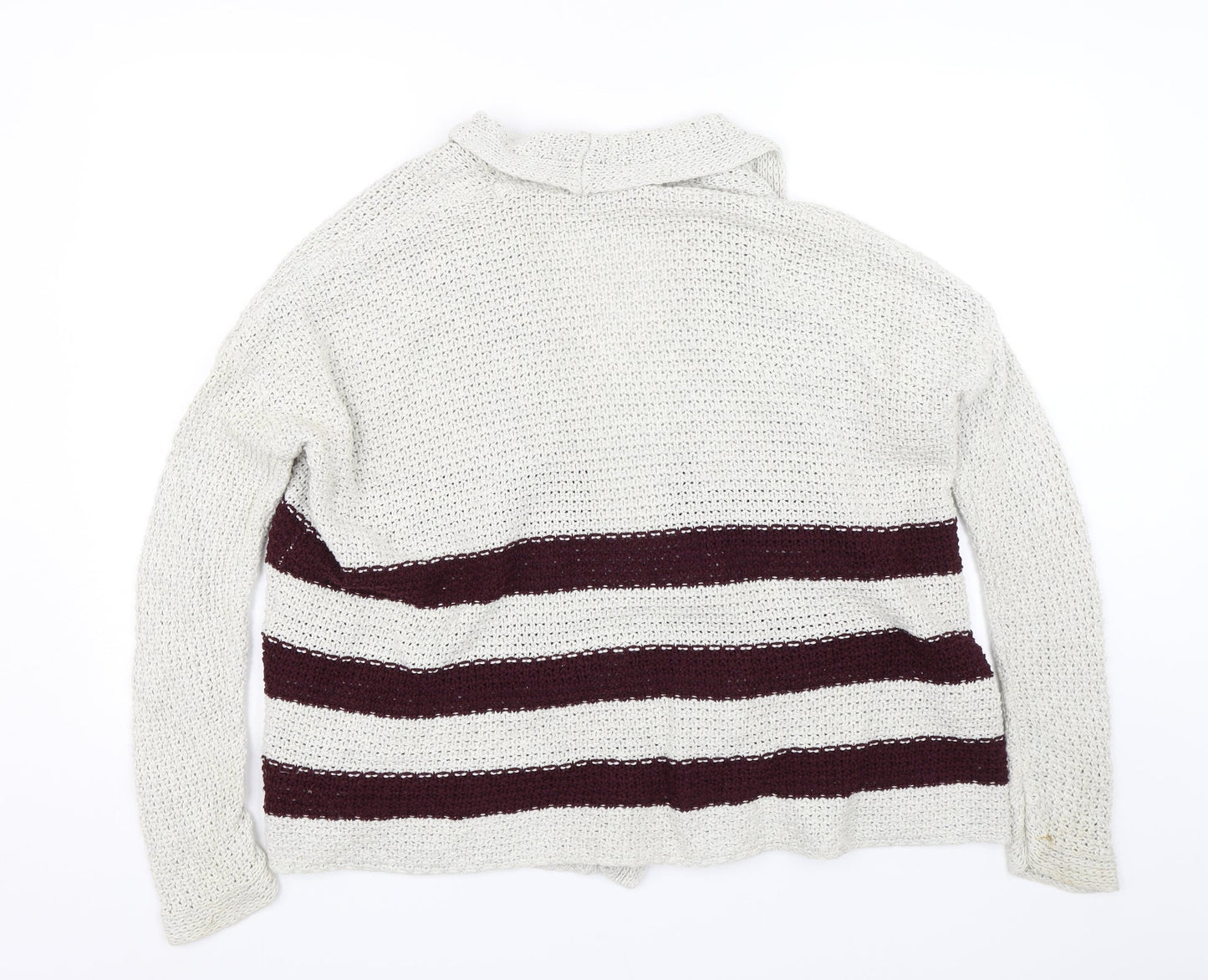 FOREVER 21 Womens Red Striped Knit Cardigan Jumper Size S