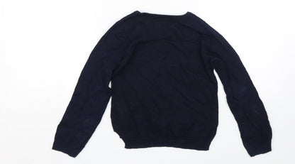 H&M Girls Blue Geometric  Pullover Jumper Size 5 Years  - Stars
