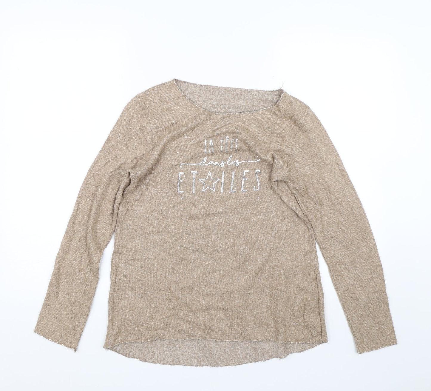 Womens UK Size S Preworn Brown Pullover Jumper