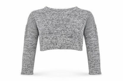 Womens UK Size XS H&M Grey Cropped T-Shirt