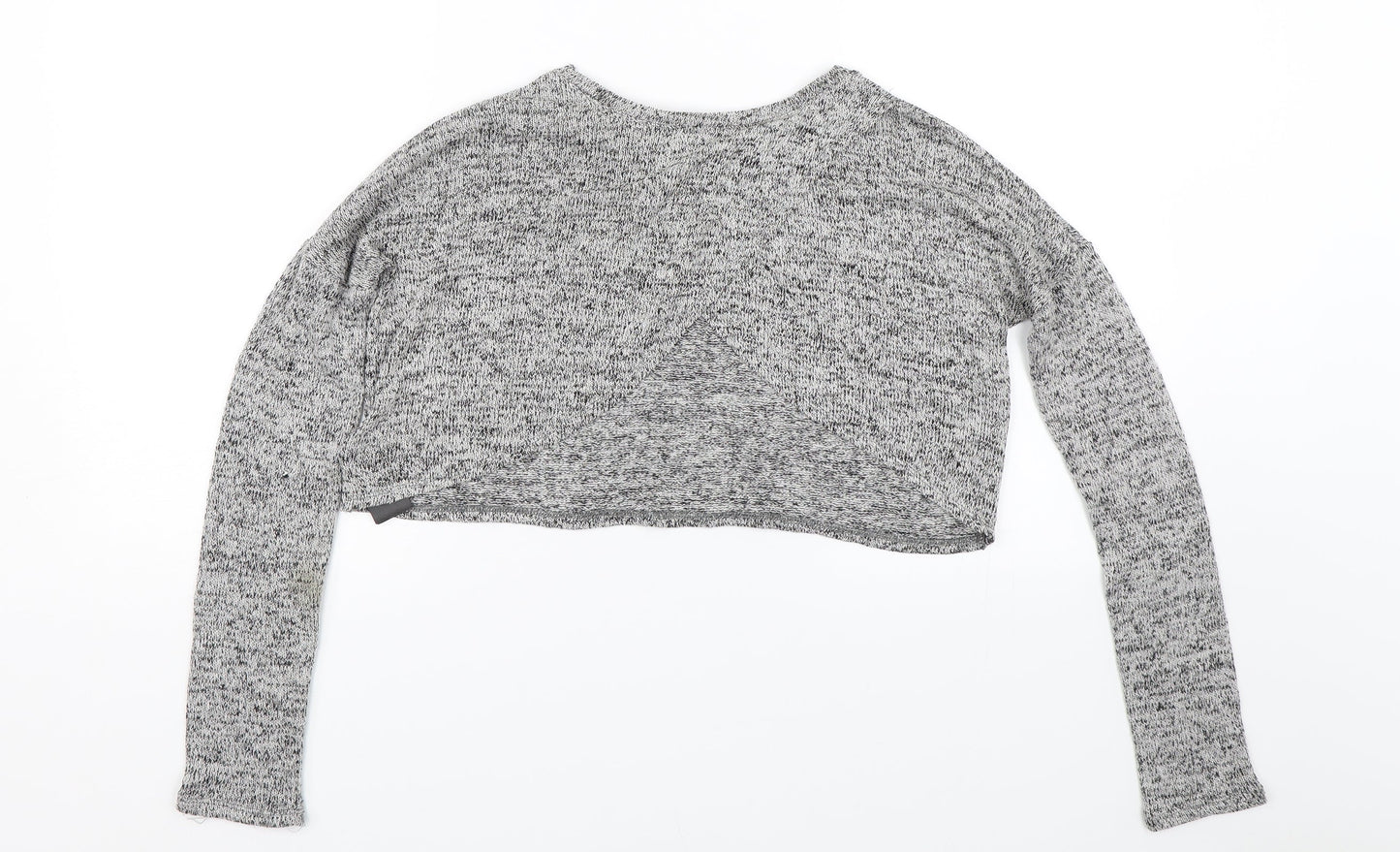 Womens UK Size XS H&M Grey Cropped T-Shirt