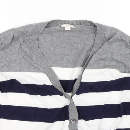 Gap Womens Blue Striped  Cardigan Jumper Size S