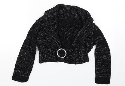 Ethel Austin Girls Black  Knit Cape Jumper Size 11-12 Years