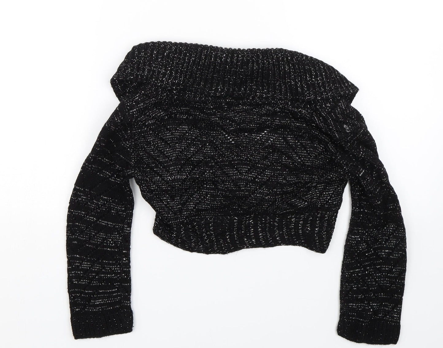Ethel Austin Girls Black  Knit Cape Jumper Size 11-12 Years