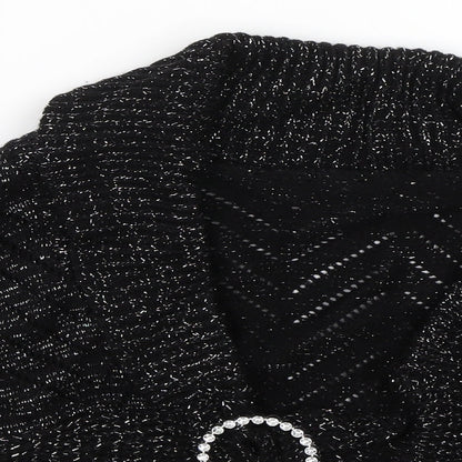 Ethel Austin Girls Black  Knit Cape Jumper Size 11-12 Years