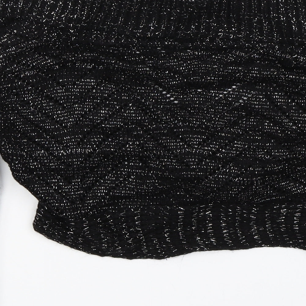 Ethel Austin Girls Black  Knit Cape Jumper Size 11-12 Years