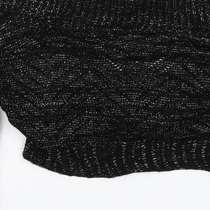 Ethel Austin Girls Black  Knit Cape Jumper Size 11-12 Years