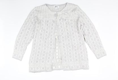 Womens UK Size 16 Afibel Grey Cardigan Jumper