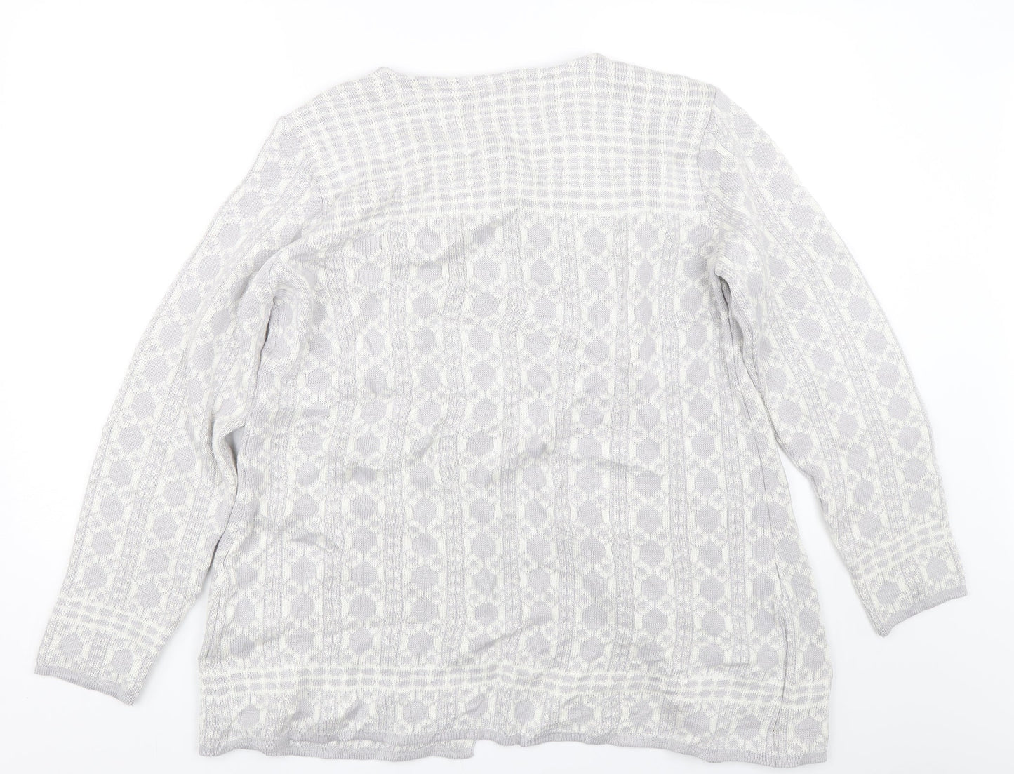 Womens UK Size 16 Afibel Grey Cardigan Jumper