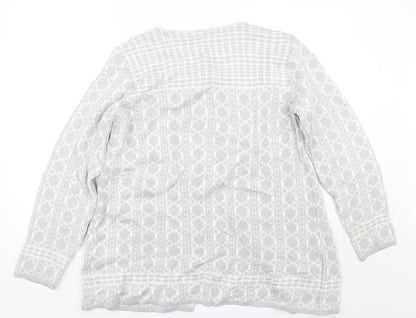 Womens UK Size 16 Afibel Grey Cardigan Jumper