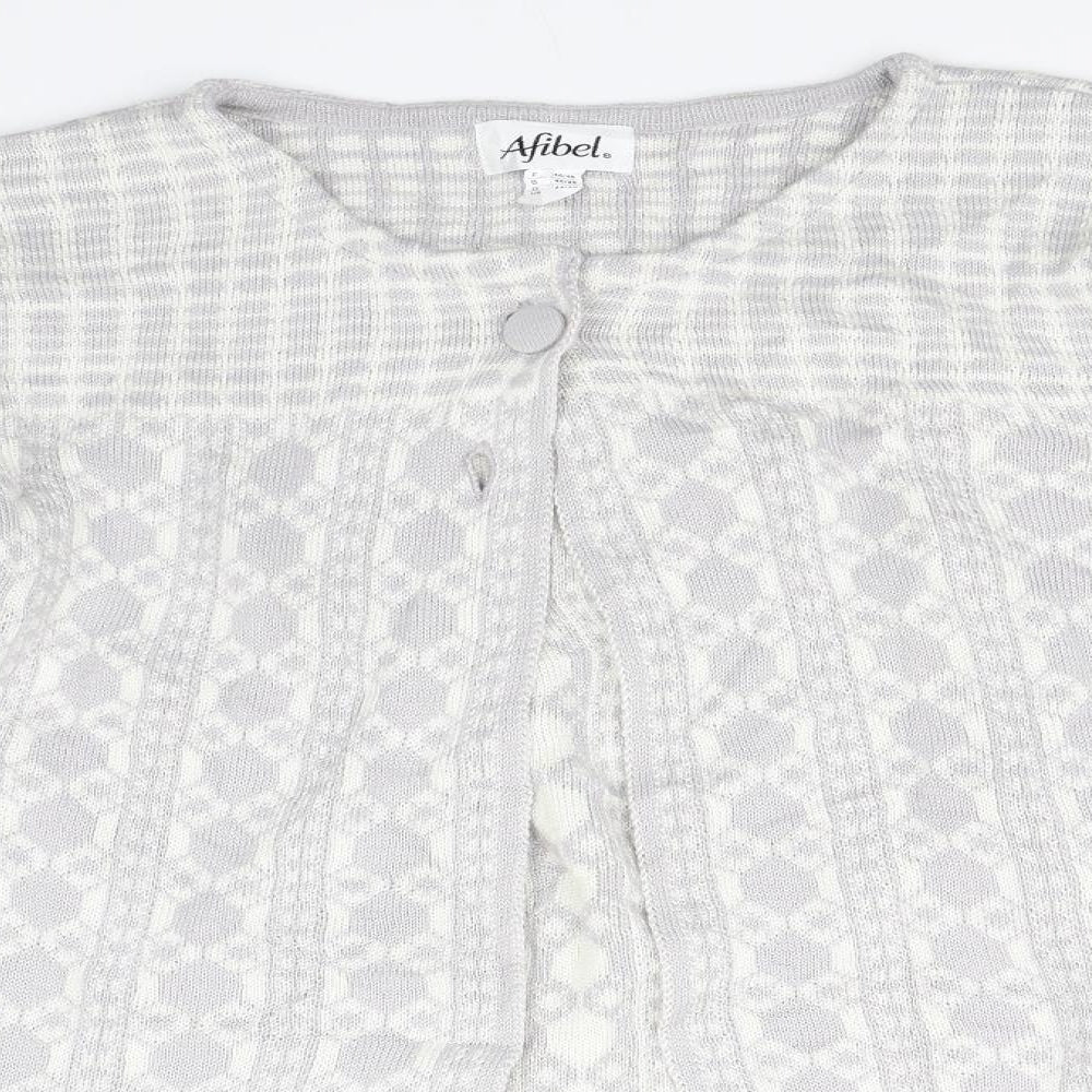 Womens UK Size 16 Afibel Grey Cardigan Jumper
