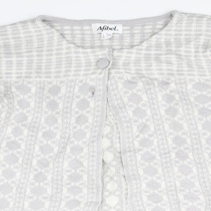Womens UK Size 16 Afibel Grey Cardigan Jumper