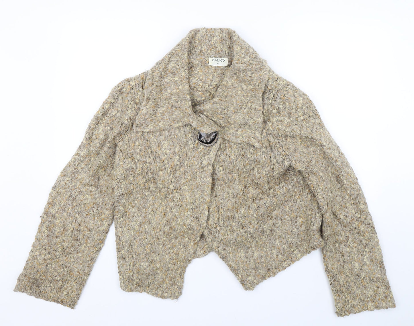 Womens UK Size 12 Kaliko Brown Cardigan Jumper