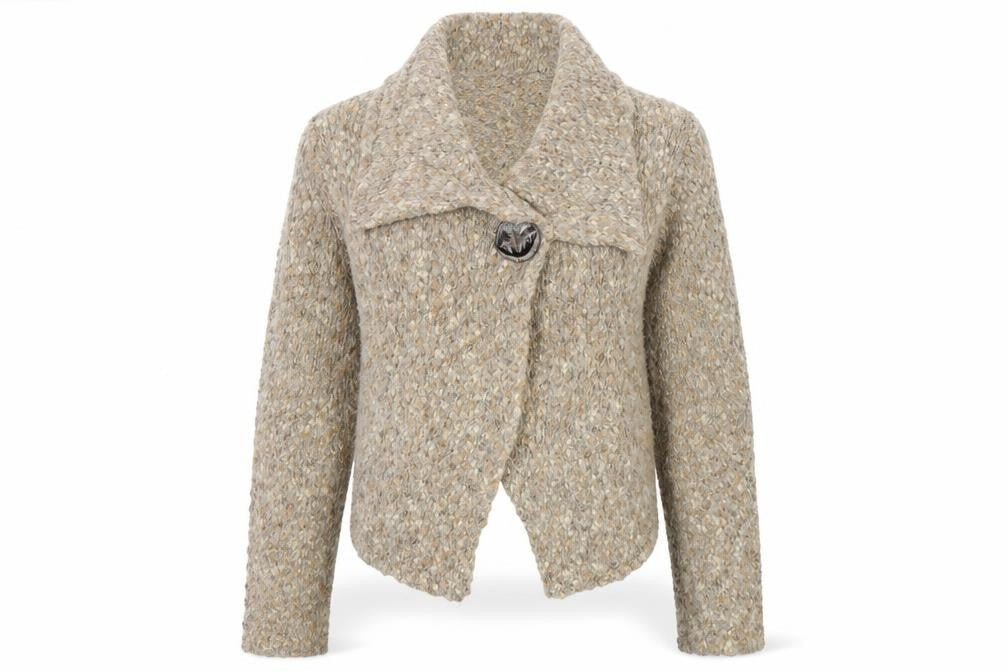 Womens UK Size 12 Kaliko Brown Cardigan Jumper