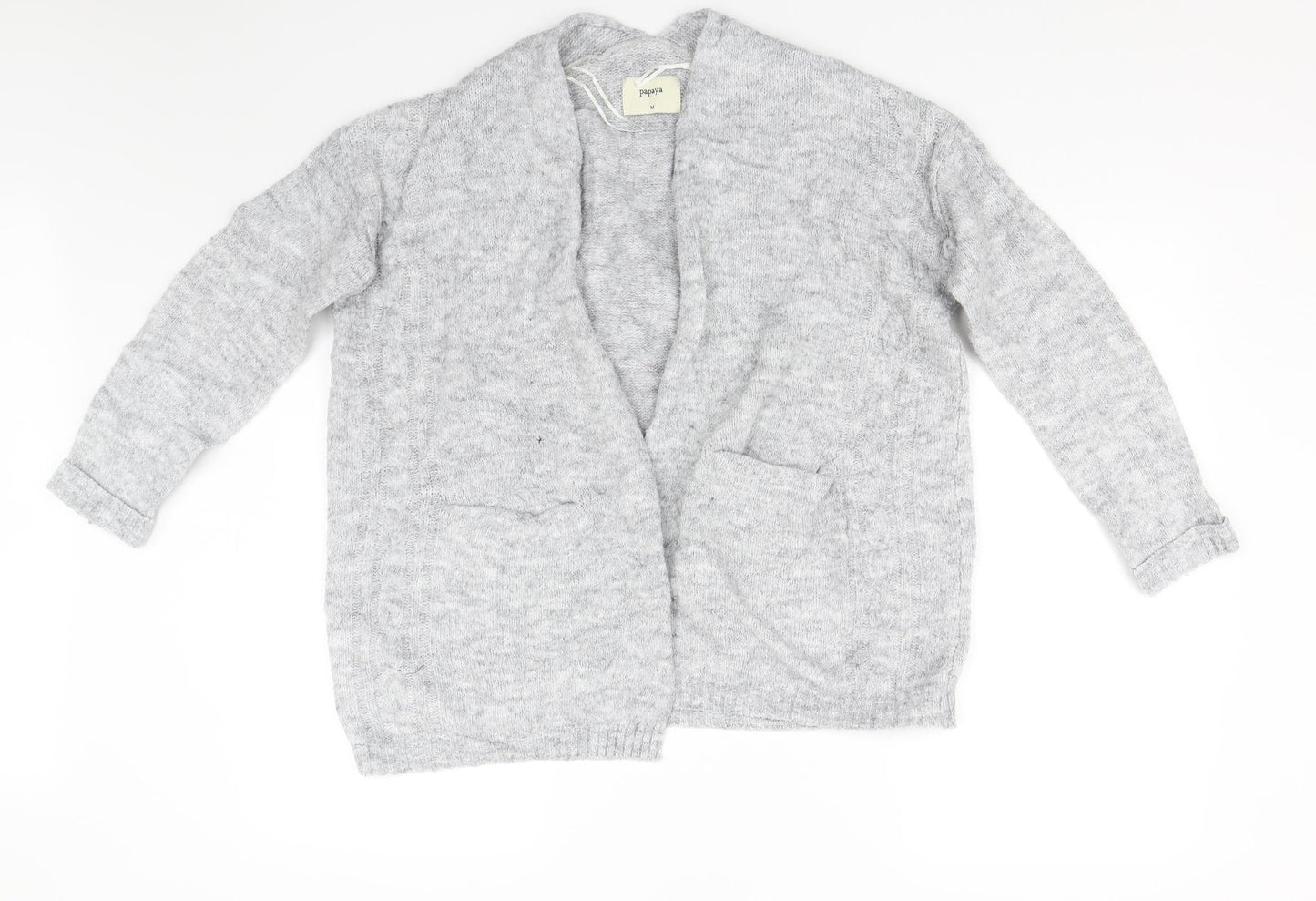 Womens UK Size M Papaya Grey Cardigan Jumper