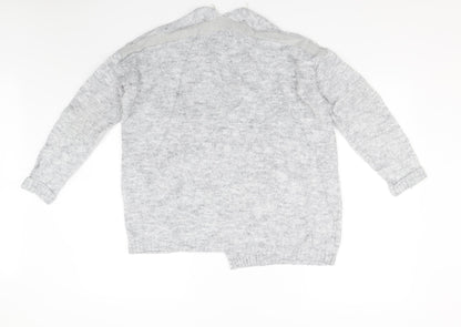 Womens UK Size M Papaya Grey Cardigan Jumper