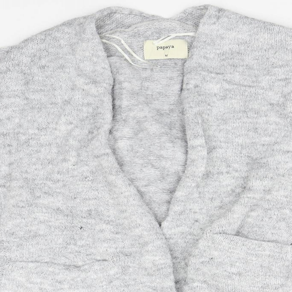Womens UK Size M Papaya Grey Cardigan Jumper