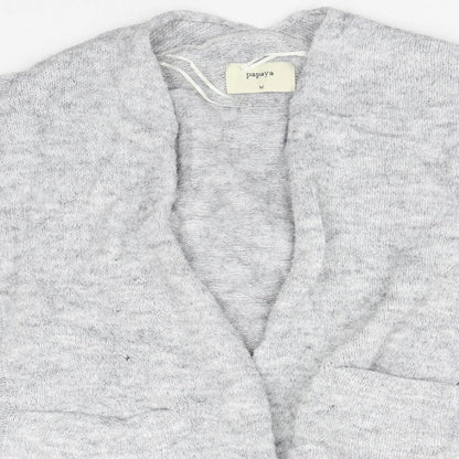 Womens UK Size M Papaya Grey Cardigan Jumper