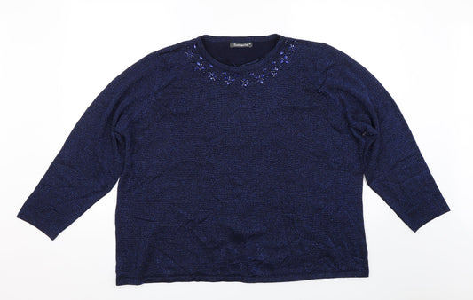 Womens UK Size XL Bonmarché Blue Pullover Jumper