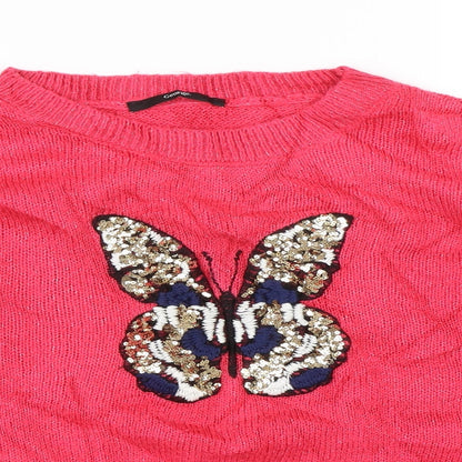 George Womens Pink  Knit Pullover Jumper Size M  - BUTTERFLY