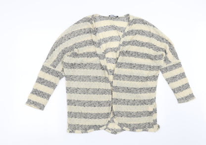 Primark Womens Beige Striped  Cardigan Jumper Size M