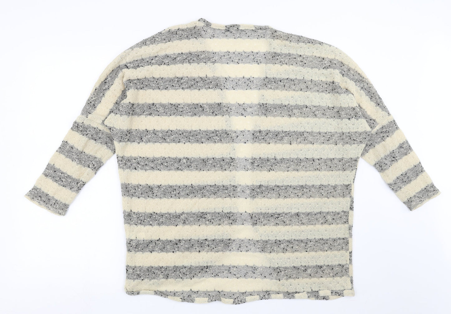 Primark Womens Beige Striped  Cardigan Jumper Size M