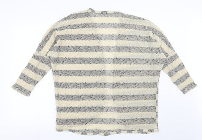 Primark Womens Beige Striped  Cardigan Jumper Size M
