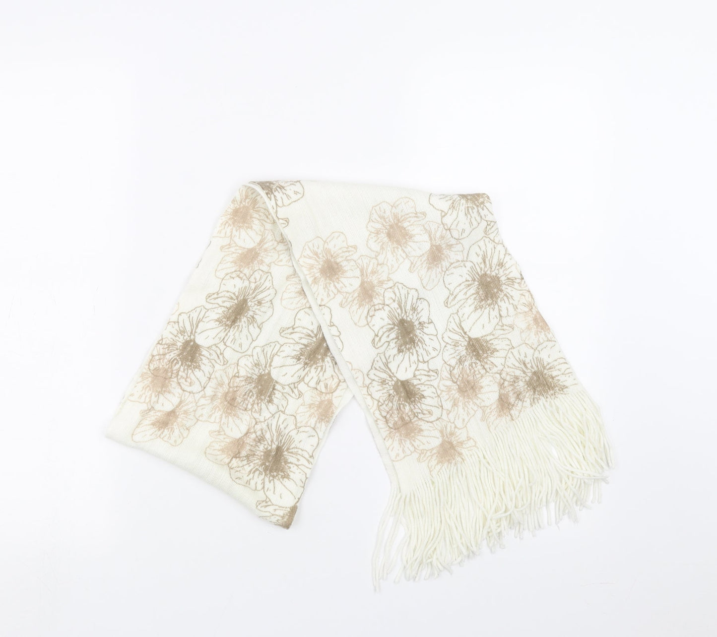 Preworn Womens Ivory Floral   Scarf
