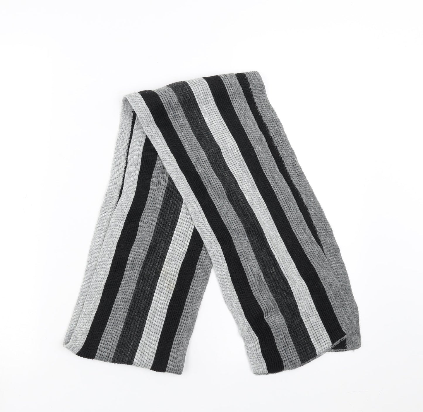Preworn Unisex Grey Striped   Scarf