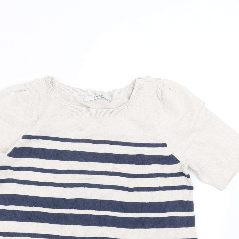 George Womens Blue Striped  Pullover Jumper Size 8