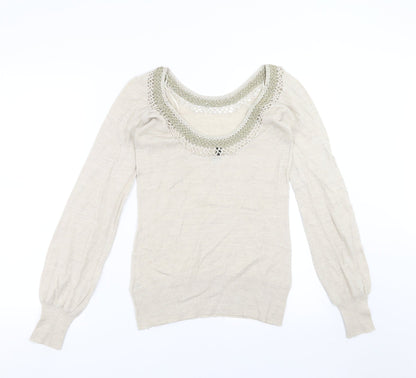 Womens UK Size 10 Topshop Beige Pullover Jumper