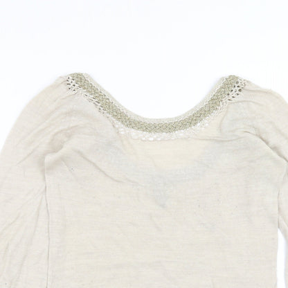 Womens UK Size 10 Topshop Beige Pullover Jumper