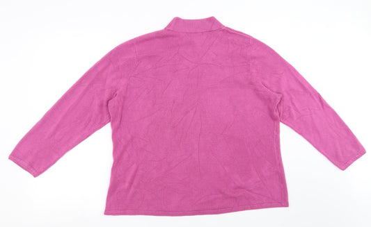 BM collection Womens Purple  Knit Pullover Jumper Size XL