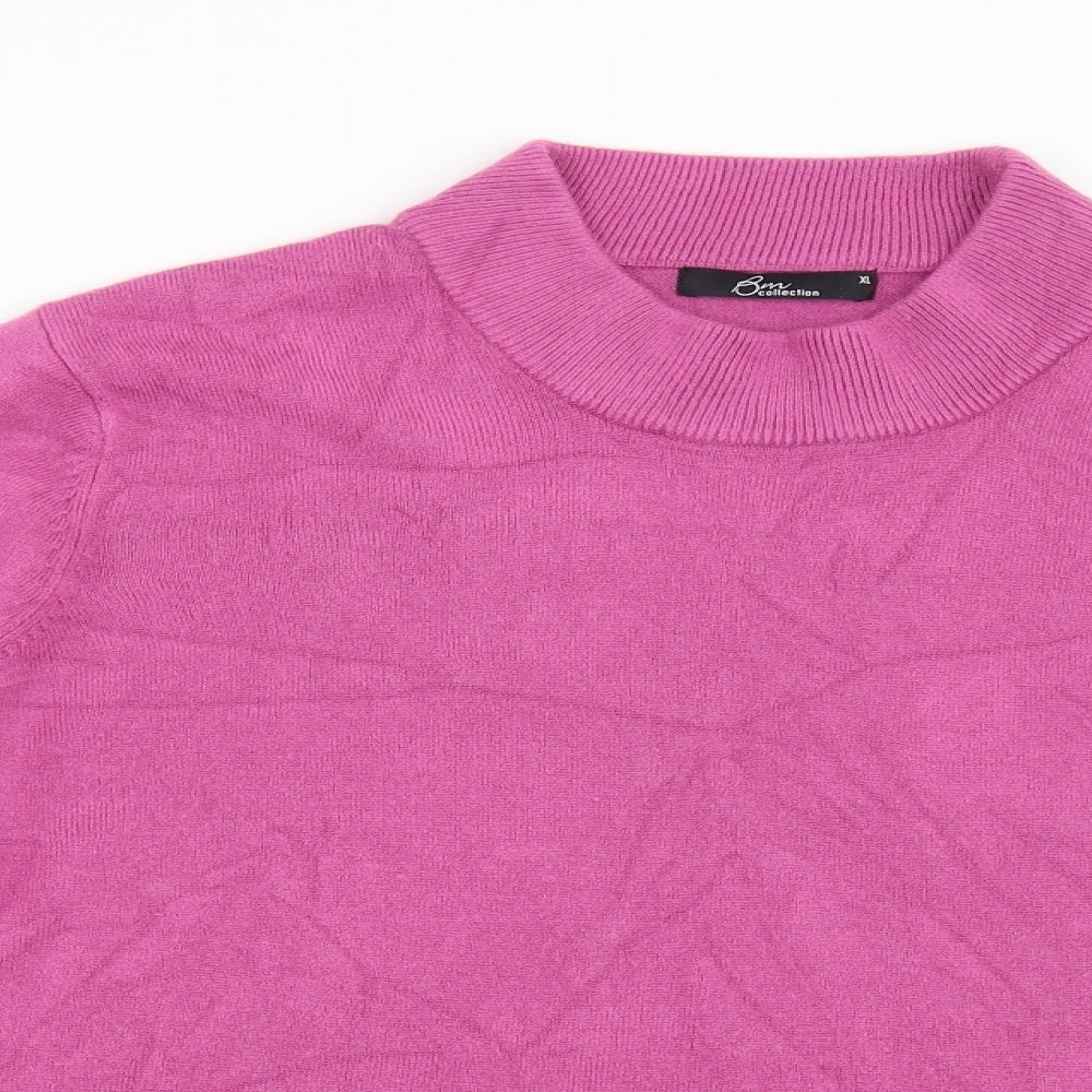 BM collection Womens Purple  Knit Pullover Jumper Size XL