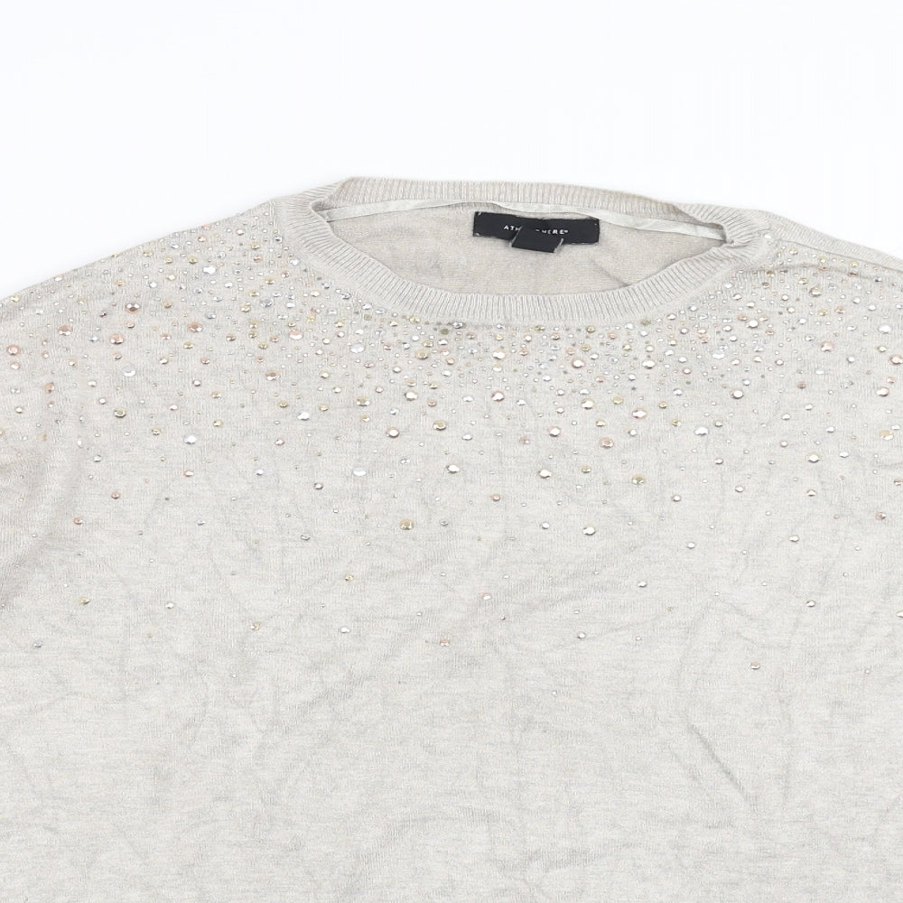 Primark Womens Beige  Knit Pullover Jumper Size 10  - beaded detail