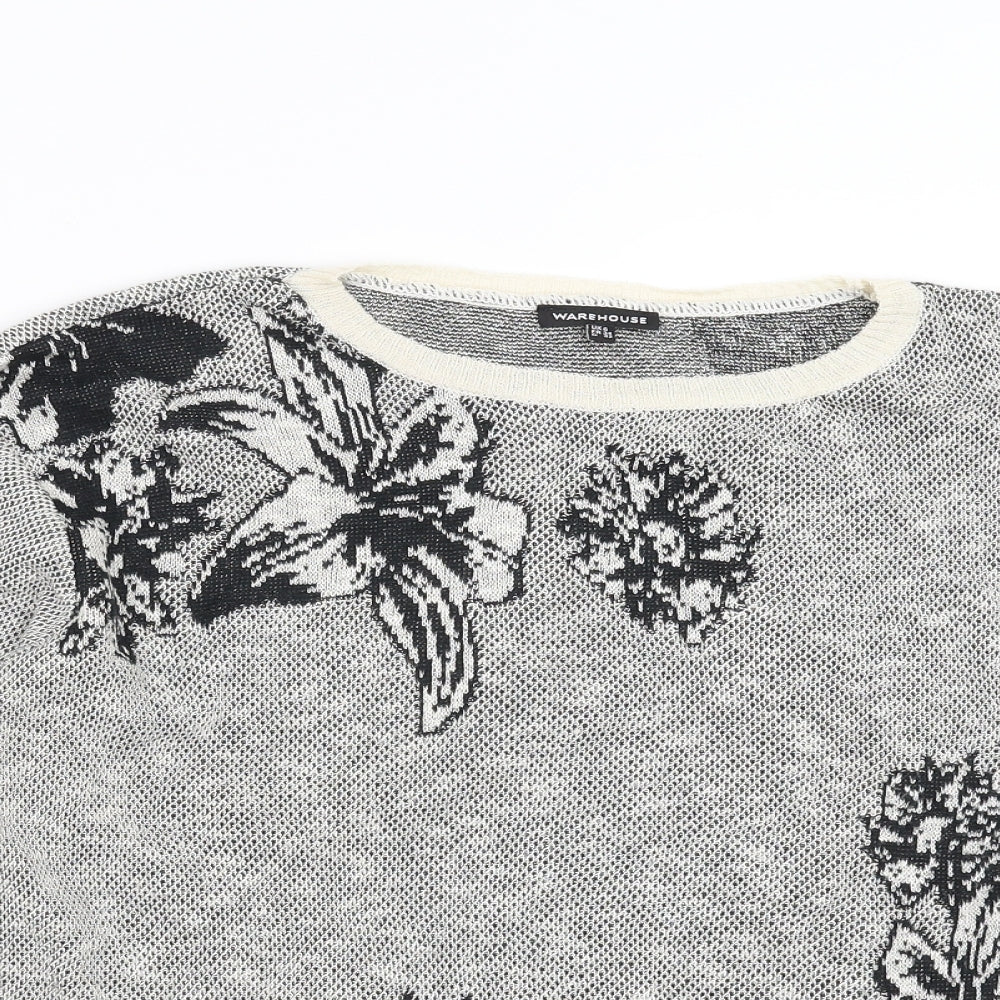 Womens UK Size 6 Warehouse Grey Pullover Jumper