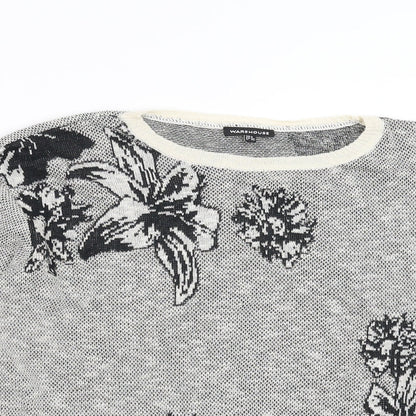 Womens UK Size 6 Warehouse Grey Pullover Jumper