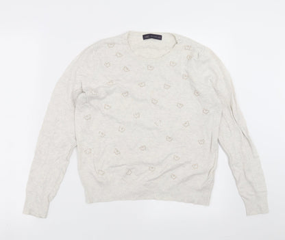 Womens UK Size 14 Marks and Spencer Beige Pullover Jumper