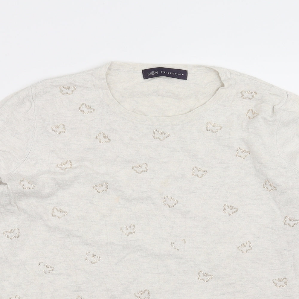 Womens UK Size 14 Marks and Spencer Beige Pullover Jumper