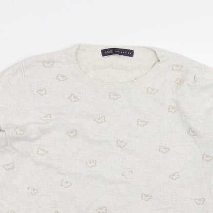 Womens UK Size 14 Marks and Spencer Beige Pullover Jumper