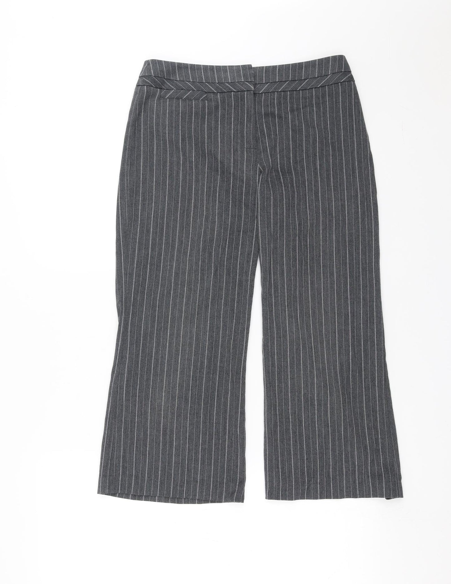 Womens UK Size 6 Marks and Spencer Regular Fit Cropped Grey Trousers